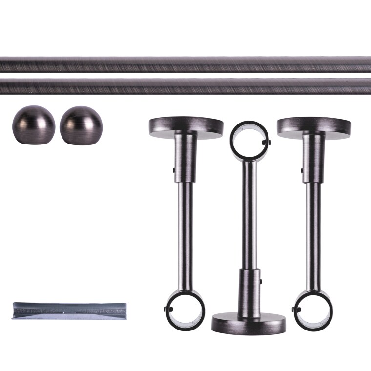 VICTORIA M Gardinenstange Set | 1-läufig, ⌀ 19 mm, 280 cm, anthrazit + Decke, Kugel-Ball