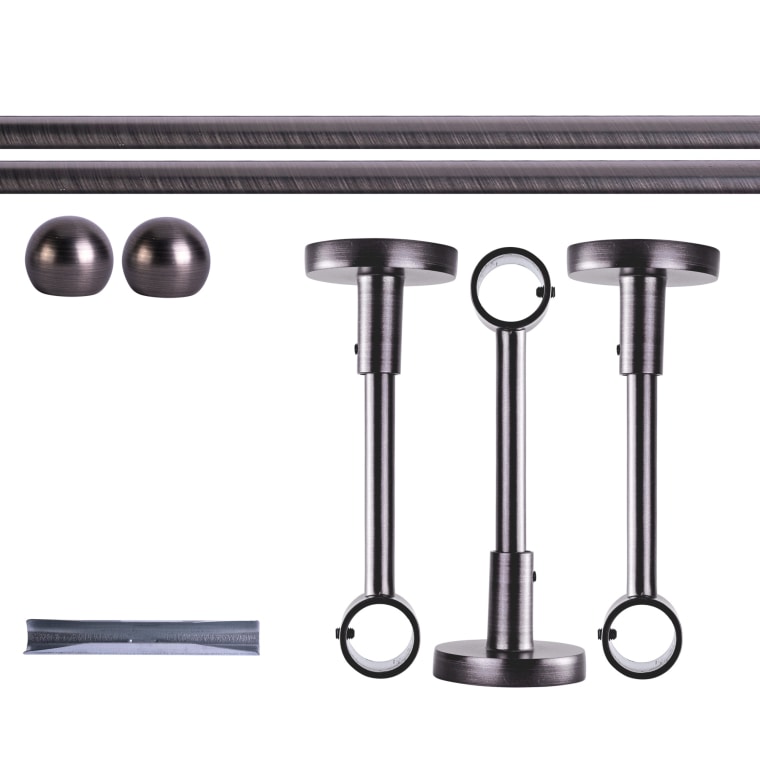 VICTORIA M Gardinenstange Set | 1-läufig, ⌀ 19 mm, 400 cm, anthrazit + Decke, Kugel-Ball