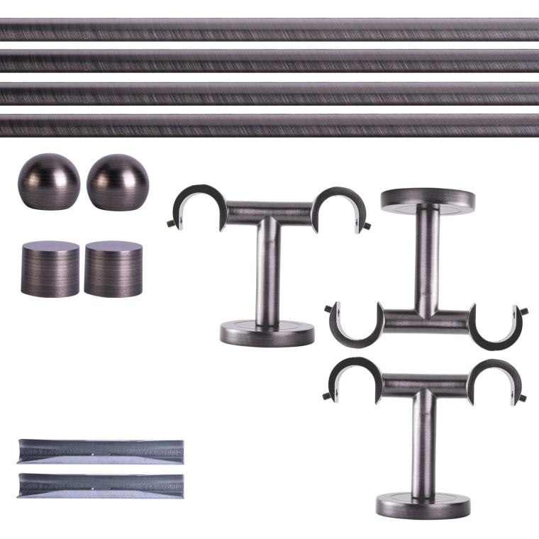 VICTORIA M Gardinenstange Set | 2-läufig, ⌀ 19 mm, 320 cm, anthrazit + Decke, Kugel-Ball