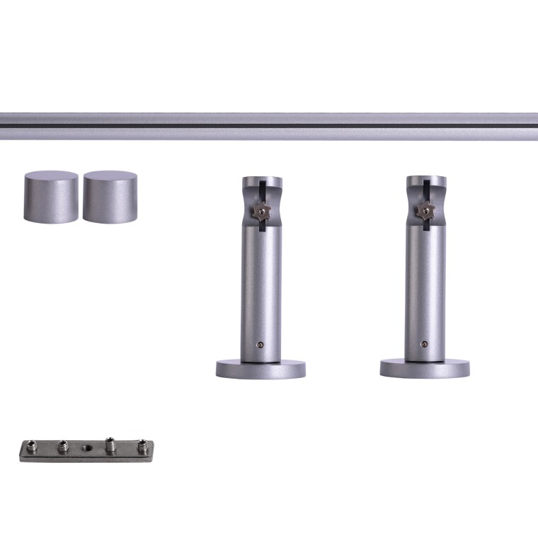 VICTORIA M Gardinenstange Set Innenlauf | 1-läufig, ⌀ 19 mm, 320 cm, silber + Decke, Kugel-Ball, Gleiter