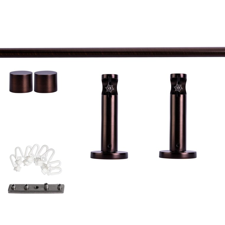 VICTORIA M Gardinenstange Set Innenlauf | 1-läufig, ⌀ 19 mm, 160 cm, rot-bronze + Wand, Kappe, Gleiter