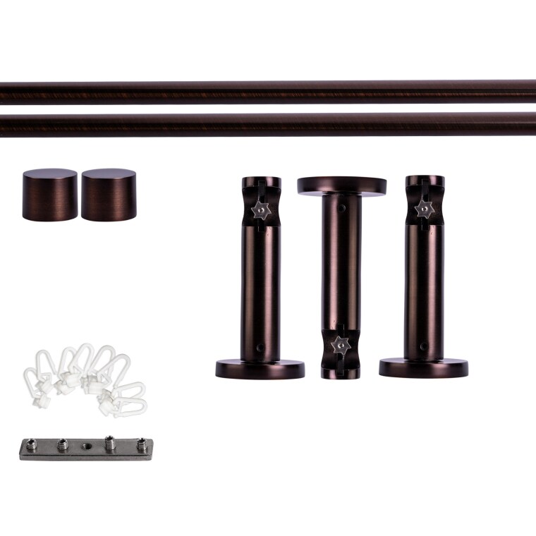 VICTORIA M Gardinenstange Set Innenlauf | 1-läufig, ⌀ 19 mm, 320 cm, rot-bronze + Wand, Kappe, Gleiter