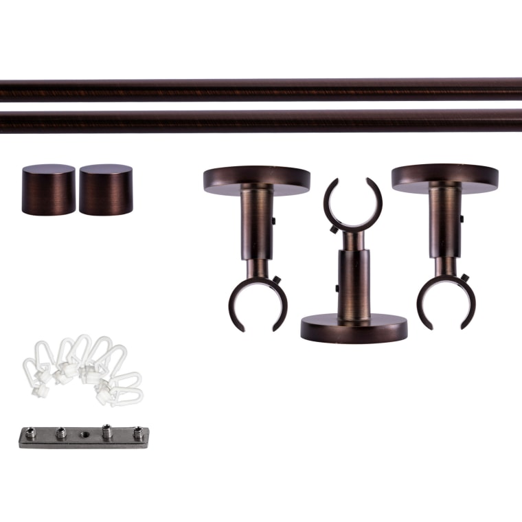 VICTORIA M Gardinenstange Set Innenlauf | 1-läufig, ⌀ 19 mm, 320 cm, rot-bronze + Decke, Kappe, Gleiter