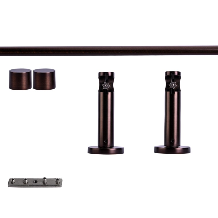 VICTORIA M Gardinenstange Set Innenlauf | 1-läufig, ⌀ 19 mm, 180 cm, rot-bronze + Wand, Kappe