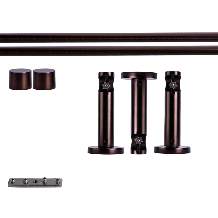 VICTORIA M Gardinenstange Set Innenlauf | 1-läufig, ⌀ 19 mm, 360 cm, rot-bronze + Wand, Kappe