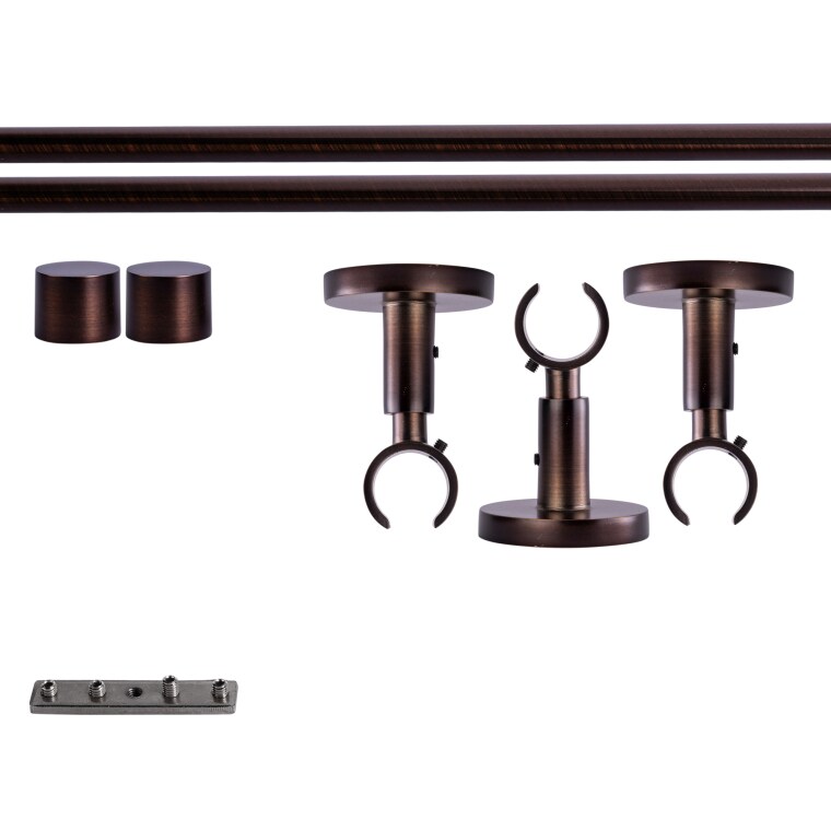 VICTORIA M Gardinenstange Set Innenlauf | 1-läufig, ⌀ 19 mm, 240 cm, rot-bronze + Decke, Kappe
