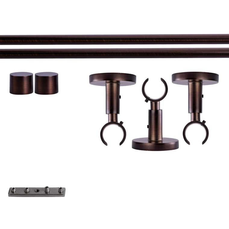 VICTORIA M Gardinenstange Set Innenlauf | 1-läufig, ⌀ 19 mm, 280 cm, rot-bronze + Decke, Kappe