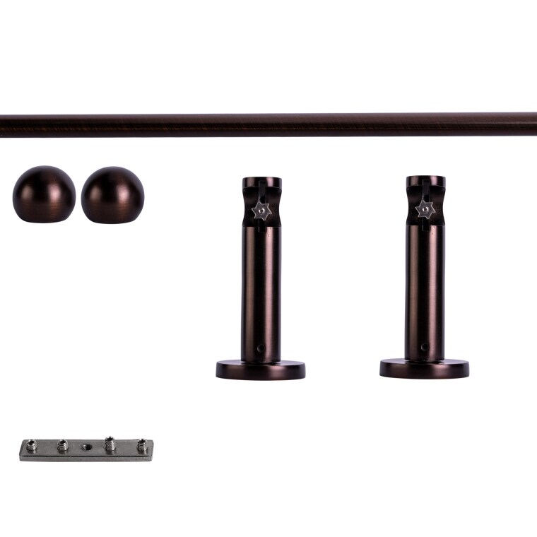 VICTORIA M Gardinenstange Set Innenlauf | 1-läufig, ⌀ 19 mm, 140 cm, rot-bronze + Wand, Kugel-Ball