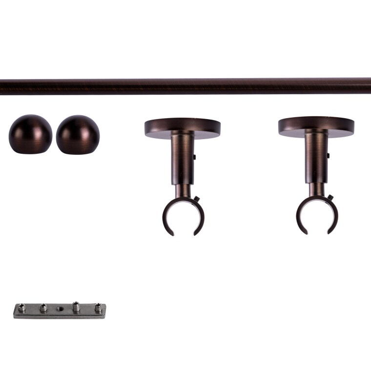 VICTORIA M Gardinenstange Set Innenlauf | 1-läufig, ⌀ 19 mm, 200 cm, rot-bronze + Decke, Kugel-Ball