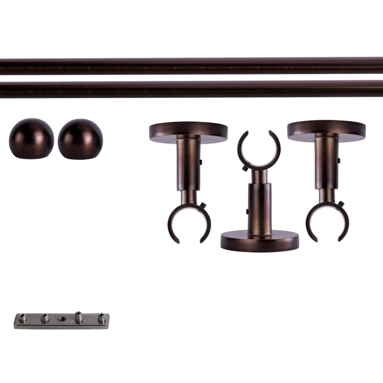 VICTORIA M Gardinenstange Set Innenlauf | 1-läufig, ⌀ 19 mm, 320 cm, rot-bronze + Decke, Kugel-Ball