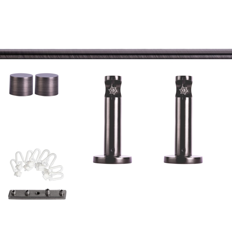 VICTORIA M Gardinenstange Set Innenlauf | 1-läufig, ⌀ 19 mm, 120 cm, anthrazit + Wand, Kappe, Gleiter