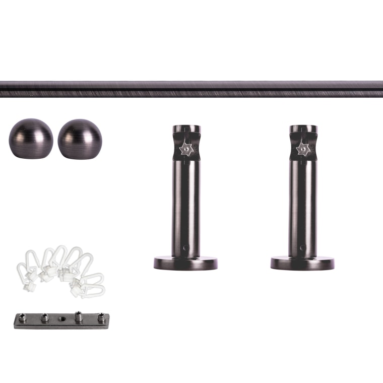 VICTORIA M Gardinenstange Set Innenlauf | 1-läufig, ⌀ 19 mm, 180 cm, anthrazit + Wand, Kugel-Ball, Gleiter