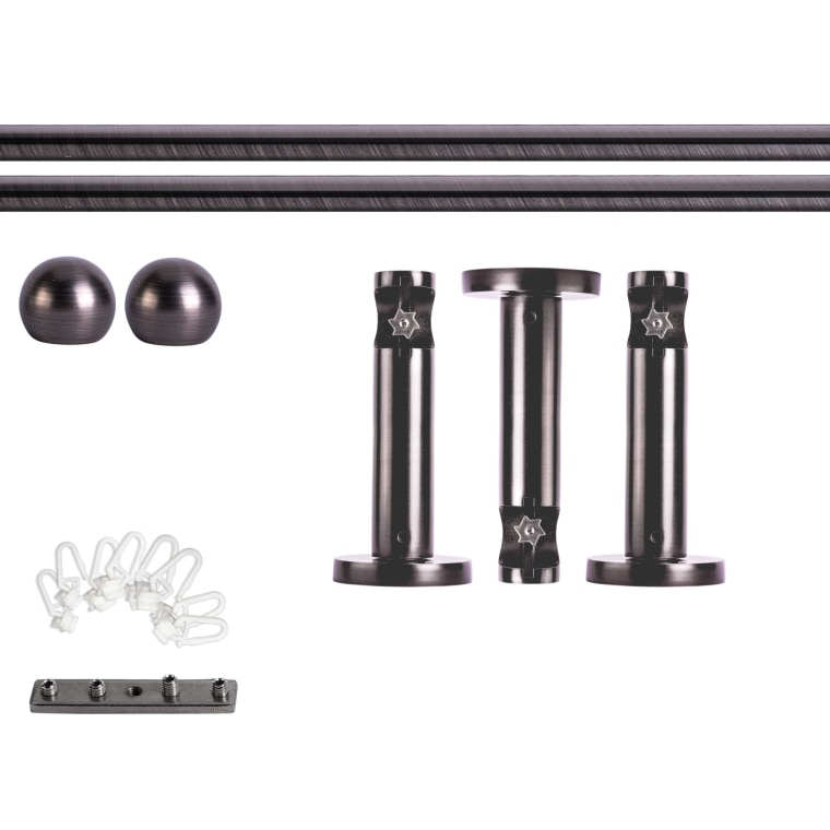 VICTORIA M Gardinenstange Set Innenlauf | 1-läufig, ⌀ 19 mm, 240 cm, anthrazit + Wand, Kugel-Ball, Gleiter