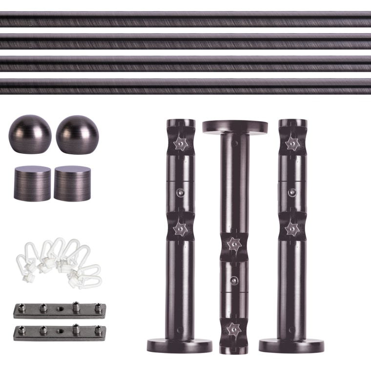 VICTORIA M Gardinenstange Set Innenlauf | 2-läufig, ⌀ 19 mm, 280 cm, anthrazit + Wand, Kugel-Ball, Gleiter