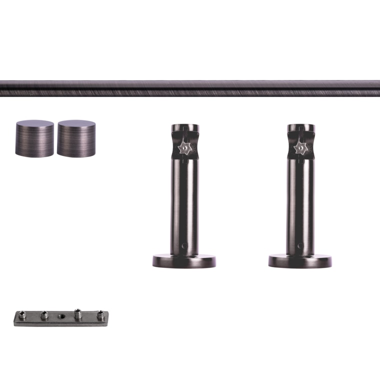 VICTORIA M Gardinenstange Set Innenlauf | 1-läufig, ⌀ 19 mm, 140 cm, anthrazit + Wand, Kappe