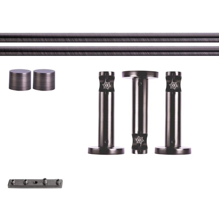 VICTORIA M Gardinenstange Set Innenlauf | 1-läufig, ⌀ 19 mm, 240 cm, anthrazit + Wand, Kappe