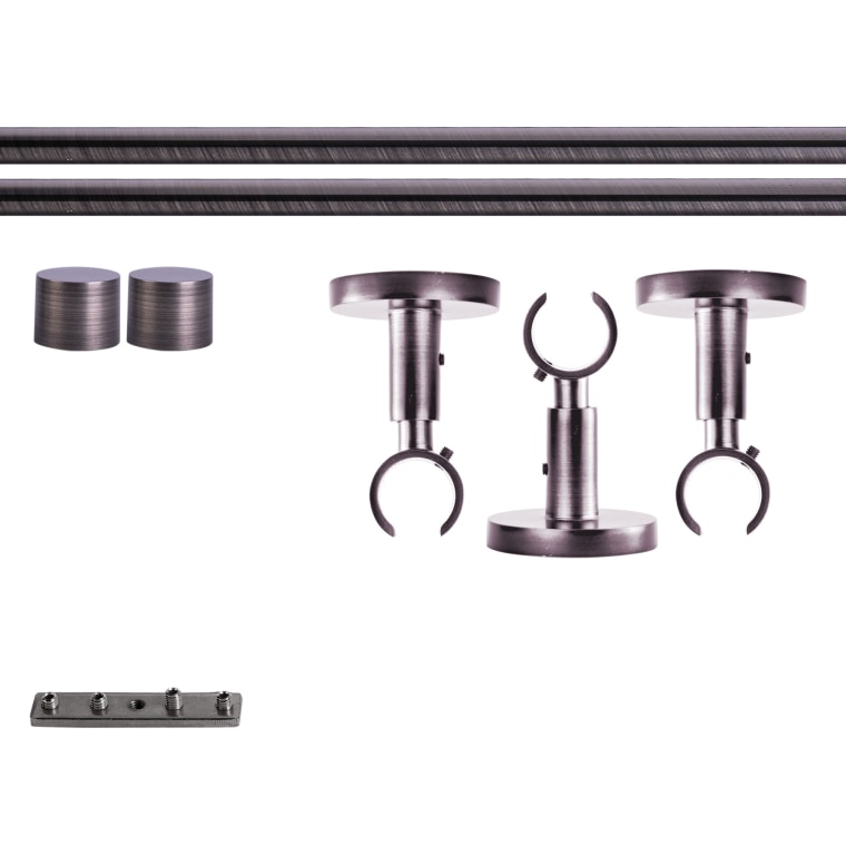 VICTORIA M Gardinenstange Set Innenlauf | 1-läufig, ⌀ 19 mm, 240 cm, anthrazit + Decke, Kappe