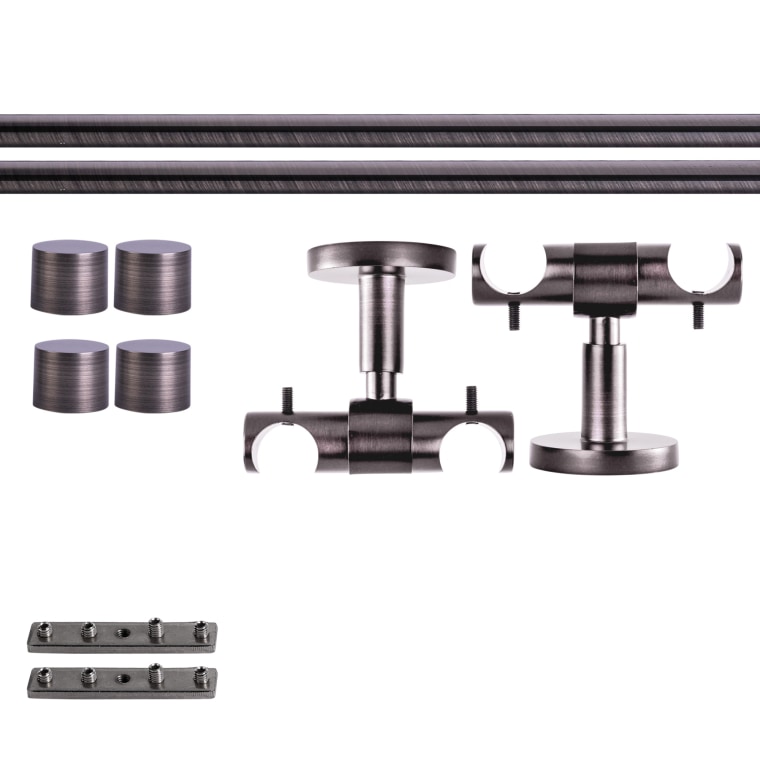 VICTORIA M Gardinenstange Set Innenlauf | 1-läufig, ⌀ 19 mm, 320 cm, anthrazit + Decke, Kappe