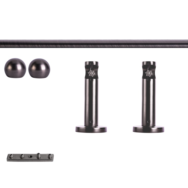 VICTORIA M Gardinenstange Set Innenlauf | 1-läufig, ⌀ 19 mm, 140 cm, anthrazit + Wand, Kugel-Ball