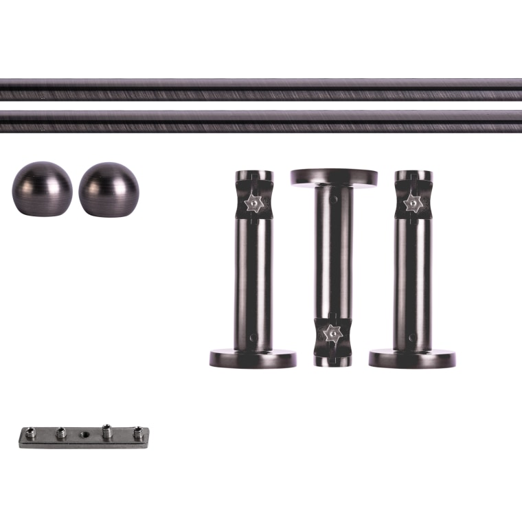 VICTORIA M Gardinenstange Set Innenlauf | 1-läufig, ⌀ 19 mm, 360 cm, anthrazit + Wand, Kugel-Ball