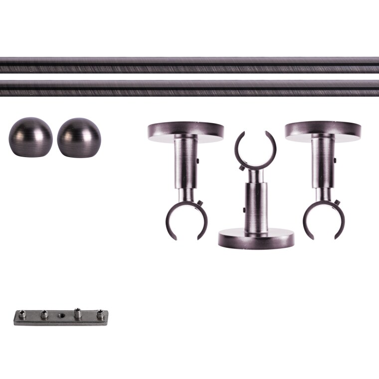 VICTORIA M Gardinenstange Set Innenlauf | 1-läufig, ⌀ 19 mm, 320 cm, anthrazit + Decke, Kugel-Ball