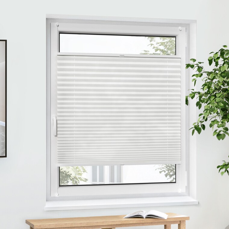 Jalousiescout Pure Plissee | Basic, Polyester-Stoff, 125 x 190 cm, weiß
