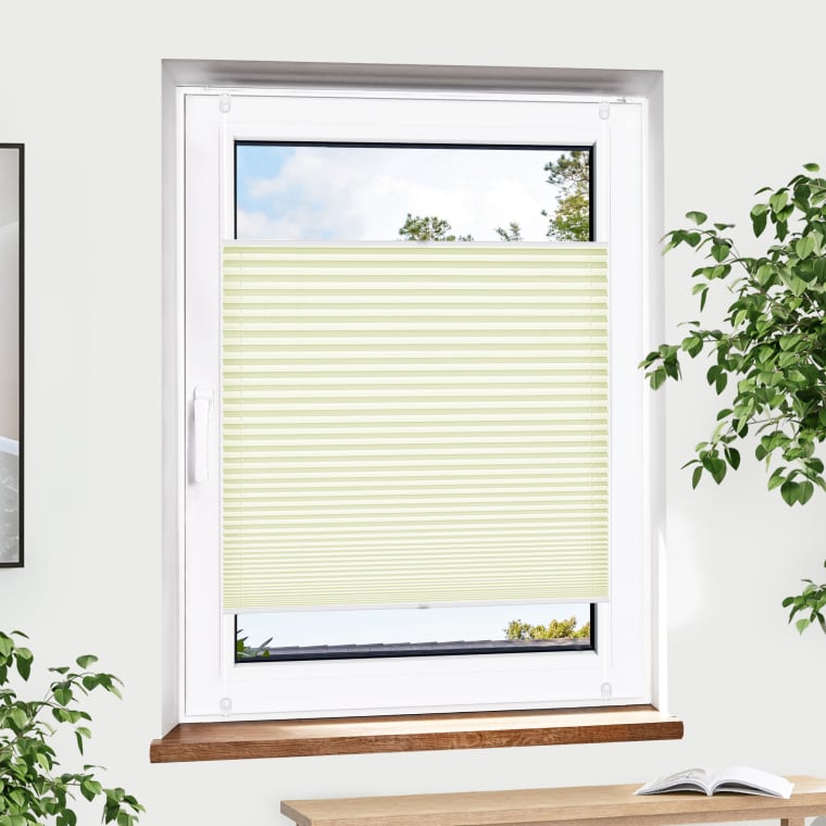 Jalousiescout Pure Plissee | Premium, Polyester-Stoff, 45 x 200 cm, creme