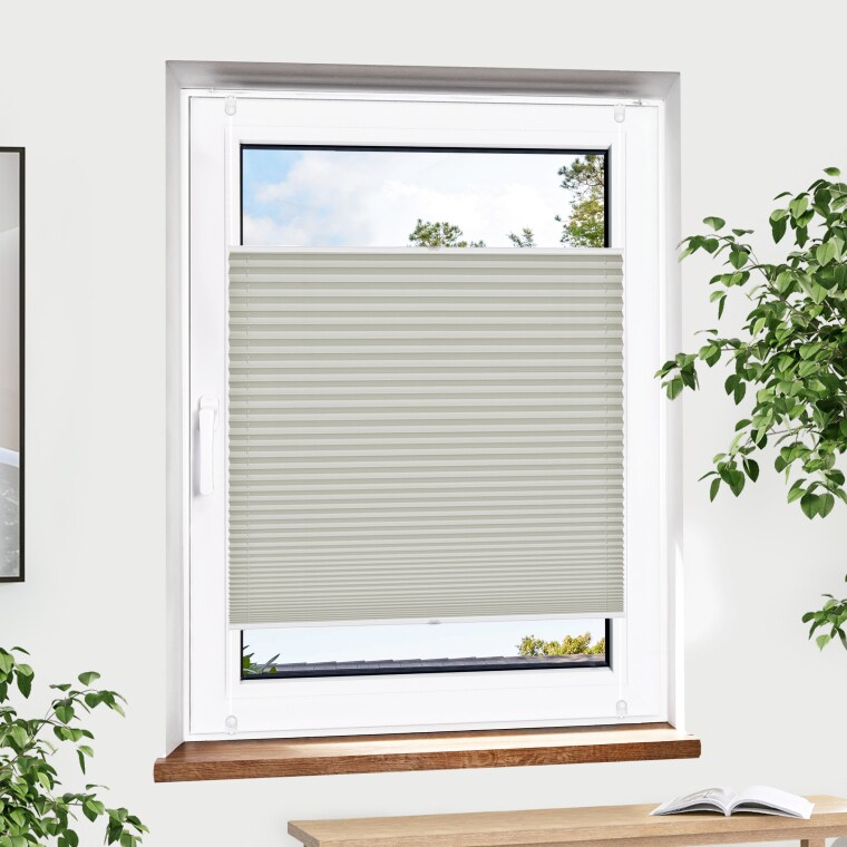 Jalousiescout Pure Plissee | Premium, Polyester-Stoff, 70 x 170 cm, grau