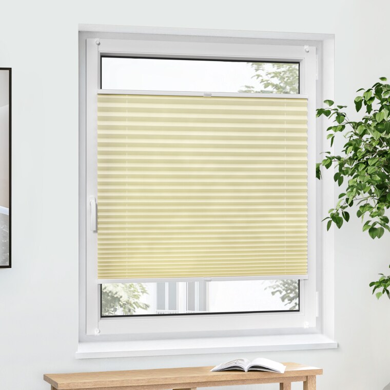 Jalousiescout Pure Plissee | Basic, Polyester-Stoff, 95 x 190 cm, creme