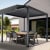 paramondo Markise Summer für Pergola mit Lamellendach | 3 x 1,6 m, Kurbel, links, dunkelgrau/weiß