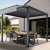 paramondo Markise Summer für Pergola mit Lamellendach | 4 x 2,1 m, Kurbel, links, grau/weiß