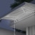 paramondo Kassettenmarkise Quadris LED | 4,95 x 3,5 m, weiß, Stoff: grau-weiß, Blockstreifen