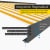 paramondo Kassettenmarkise Quadris LED | 4,95 x 3,5 m, weiß, Stoff: grau-weiß, Blockstreifen