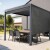 paramondo Außenrollo für Pergola mit Lamellendach | 3 m, Funkmotor, rechts, Acryl, dunkelgrau/schwar