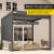 paramondo Außenrollo für Pergola mit Lamellendach | 3 m, Funkmotor, links, Acryl, grau/schwarz