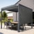 paramondo Außenrollo für Pergola mit Lamellendach | 3 m, Kurbel, links, Acryl, dunkelgrau/schwarz