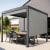 paramondo Außenrollo für Pergola mit Lamellendach | 3 m, Kurbel, links, Acryl, grau/schwarz