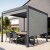 paramondo Außenrollo für Pergola mit Lamellendach | 3 m, Kurbel, rechts, Acryl, grau/weiß