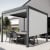 paramondo Außenrollo für Pergola mit Lamellendach | 3 m, Funkmotor, rechts, Screen, weiß/schwarz