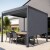 paramondo Außenrollo für Pergola mit Lamellendach | 3 m, Funkmotor, links, Screen, anthrazit/weiß