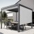 paramondo Außenrollo für Pergola mit Lamellendach | 3 m, Kurbel, links, Screen, weiß/weiß