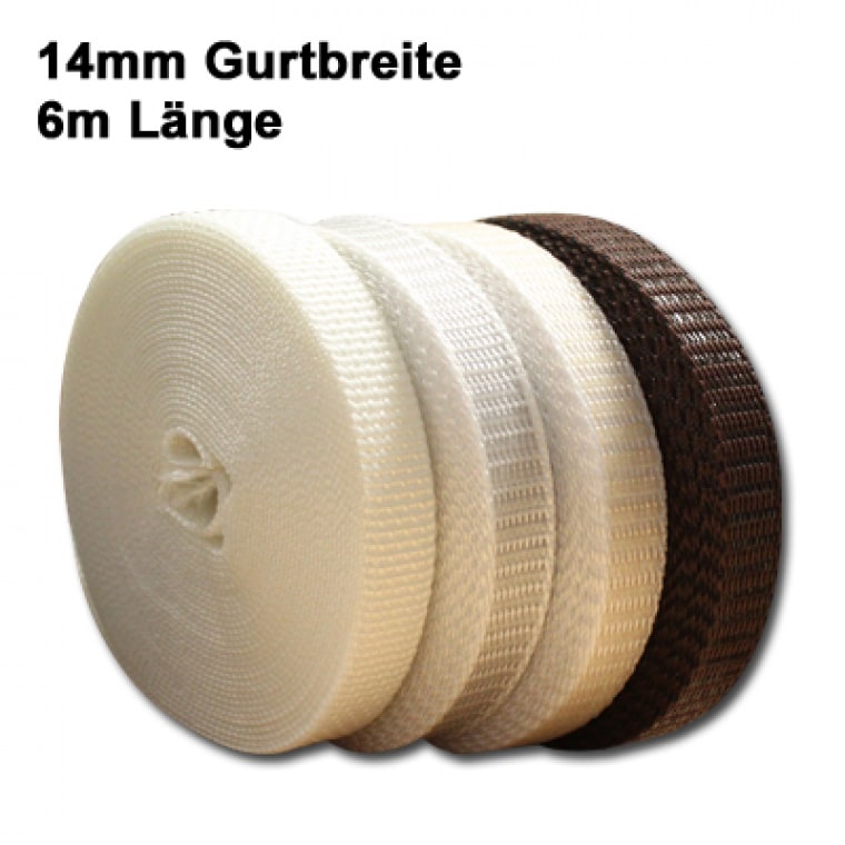 JAROLIFT Rollladengurt - Gurtband / 6,0 m Länge, 14 mm (Typ nach Wahl)