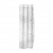 WILLKOMMEN ZUHAUSE Gardinenschal | transparent, Blumen-Muster, 135 x 245 cm, weiß-silber