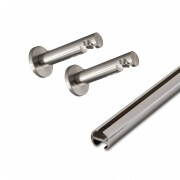 VICTORIA M Vorhangstange & -schiene | 1-läufig, silber, 260 cm (2x 130 cm) + Wandhalter